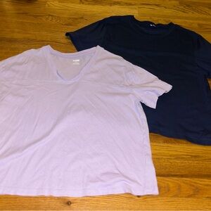 PINK Victoria's Secret Navy and Light Purple Short Sleeve T Shirts, NWOT. M.